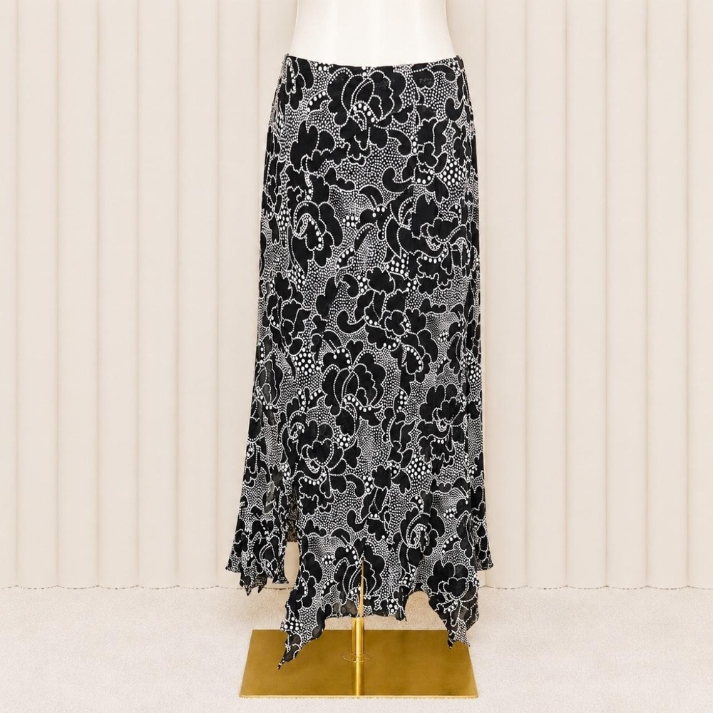 Vintage Y2K Floral Handkerchief Hem Maxi Skirt ♡